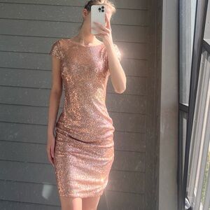 Calvin Klein Rose-Pink Sequin Mini Dress